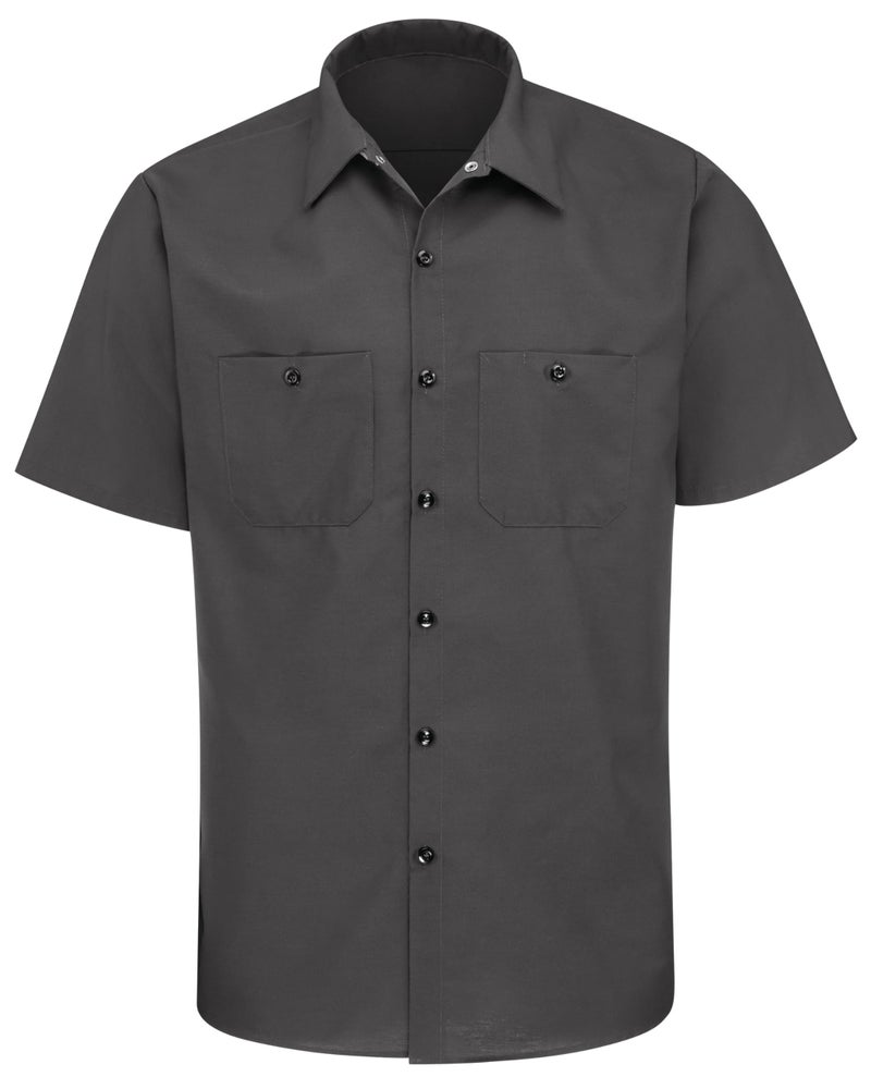 Red Kap Men's Standard Industrial Work Shirt, Regular Fit, Short Sleeve, Charcoal, X-Large - Image 4